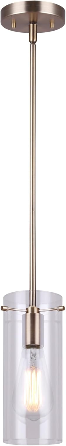 Joni, IPL759A01GD, GD Color, 1 Lt Pendant, Clear Glass, 100W Type A, 4.75inch W x 16.875-58.875inch H