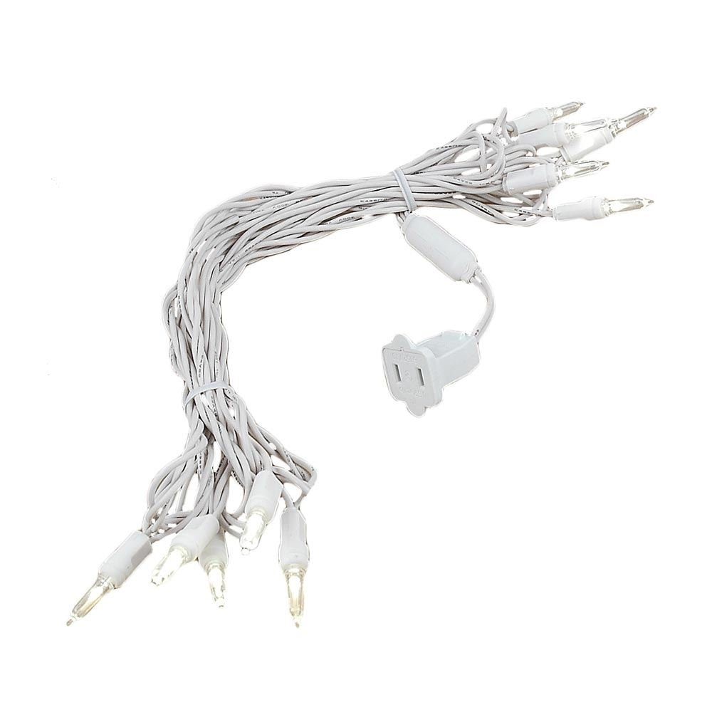 Novelty Lights 10 Light T5 LED Christmas Mini Light Set, Outdoor Lighting Party Patio String Lights, Warm White, White Wire, 11 Feet