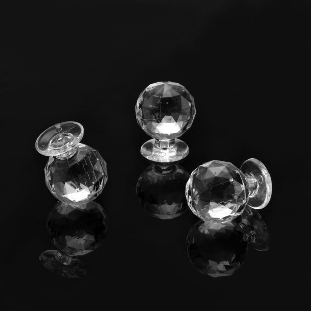 20 Pcs 19mm Crystal Dresser Knobs,Diamond Shape Cabinet Knobs Small Drawer Pulls,for Drawer Dresser Kitchen Cabinets Wardrobe Bathroom Cabinet Desk (Clear)
