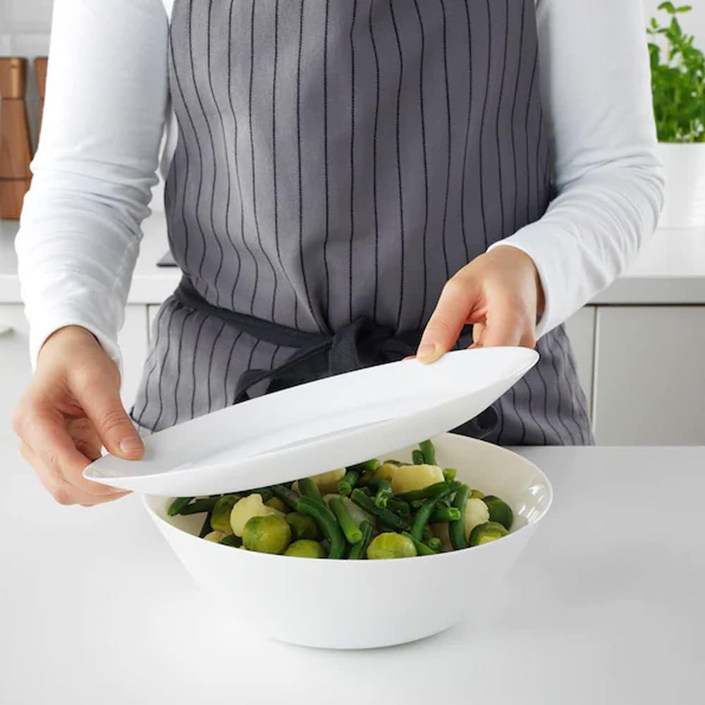 Elegant White Tempered Glass Serving Bowls Set of 6