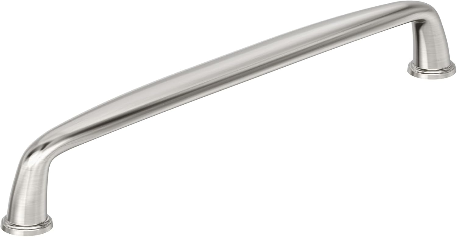 Amerock Kane 7-9/16 inch (192mm) Center-to-Center Satin Nickel Cabinet Pull