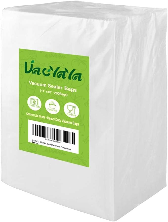 VacYaYa 200 Gallon Size 11 x 16inch Food Saver Vacuum Cleners Sealer Bags for Food Storage,Seal a Meal Freezer Bags with BPA Free