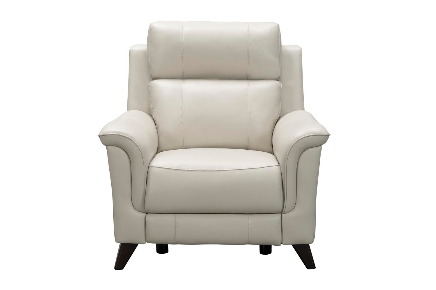 Laurel Cream Leather Wood Contemporary Recliner Chair