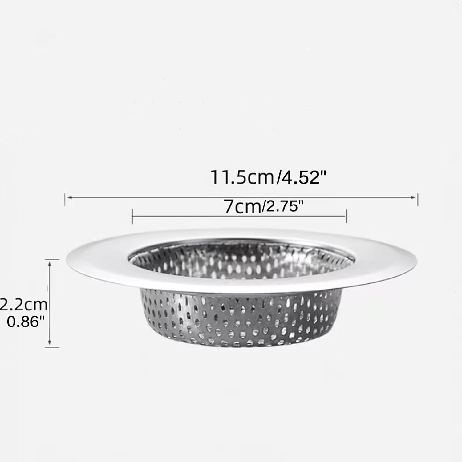 Polished Silver Stainless Steel Mesh Kitchen Sink Strainer