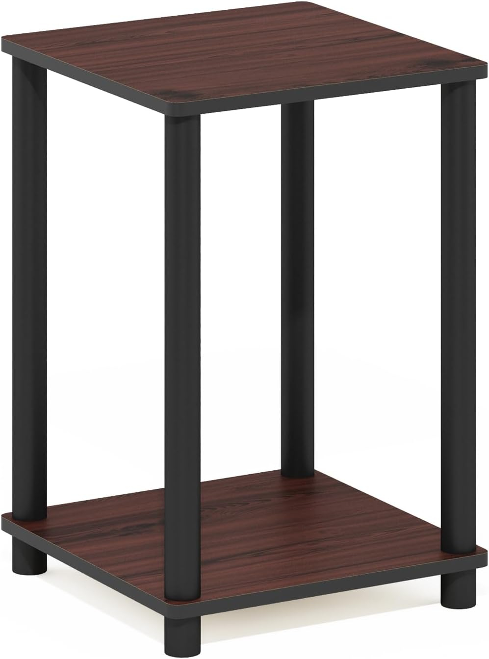Furinno Turn-N-Tube Haydn Engineered Wood End Table in Dark Cherry/Black