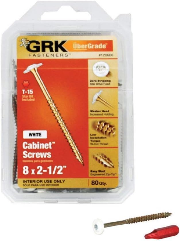 ITW No. 8 x 2-1/2 in. L Star Hex Washer Stainless Steel Construction Screws 80 pk 80 per box