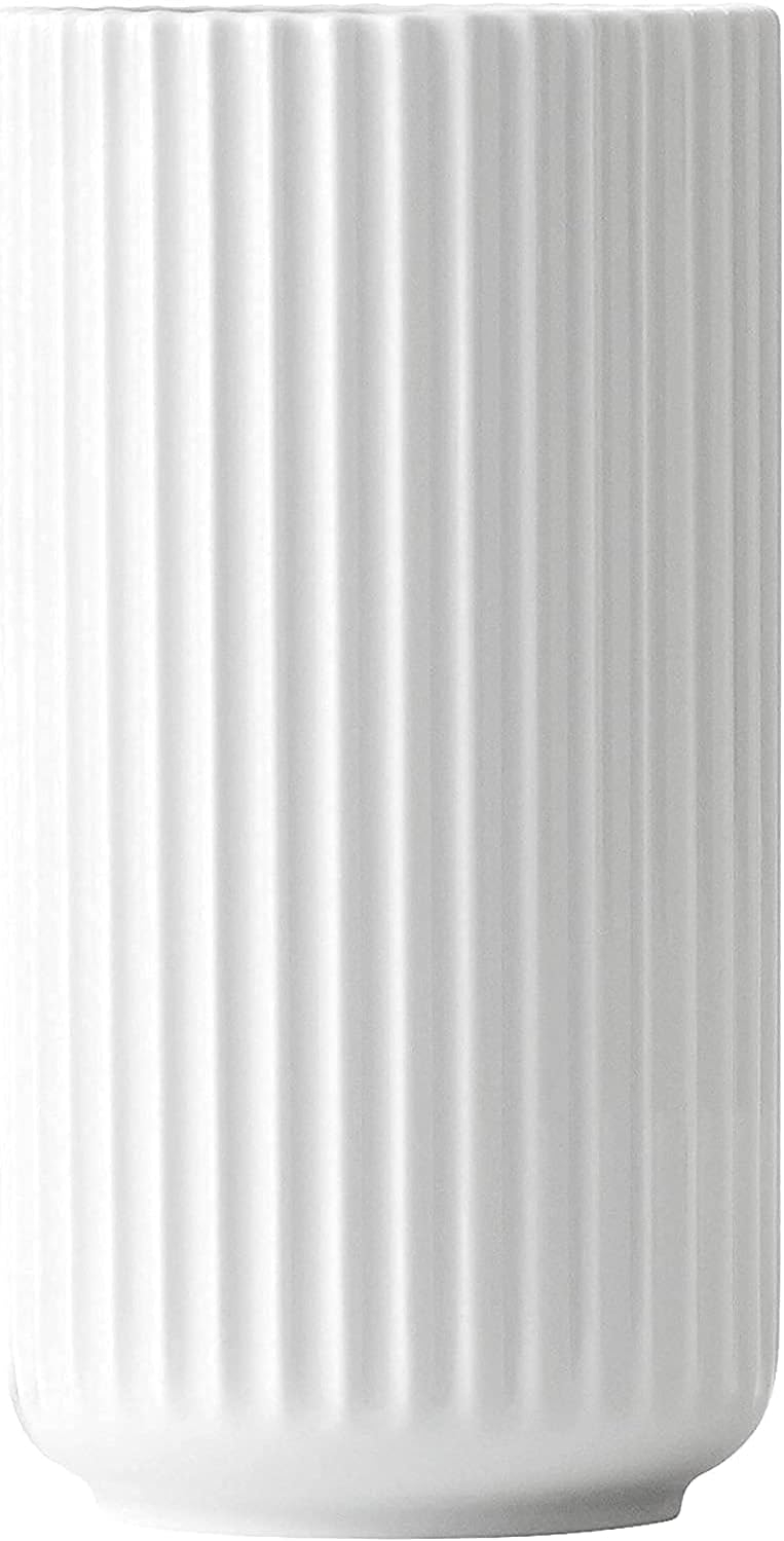 White Fluted Porcelain Decorative Table Vase