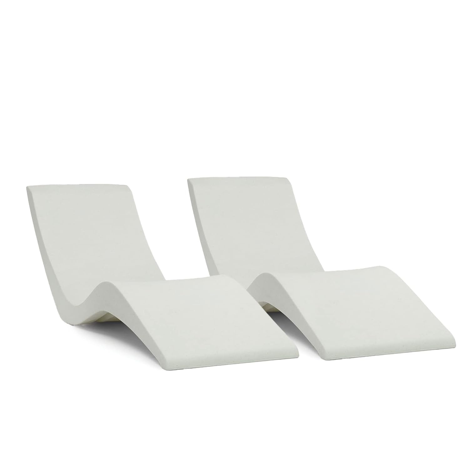 Aqua Outdoors Pool Chaise Lounge Chairs for Ledge & Shelf, Water-Weighted Pool Lounger for Depths Up to 9”, No Screw Plugs & Tools Needed, White Granite Ledge Lounger, Set of 2