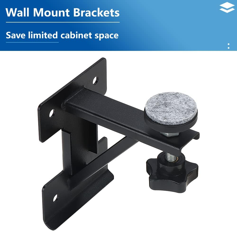 Black Coated Steel Undermount Sink Brackets for Narrow Cabinets