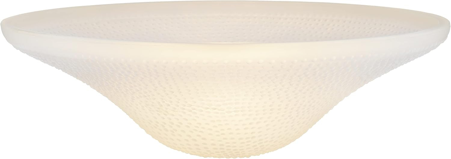 Glass Shade 4-3/4 H., White Frosted Glass Bell Torchiere/Swag Lamp and Pendant Shade with 1-5/8 in. Neckless Fitter