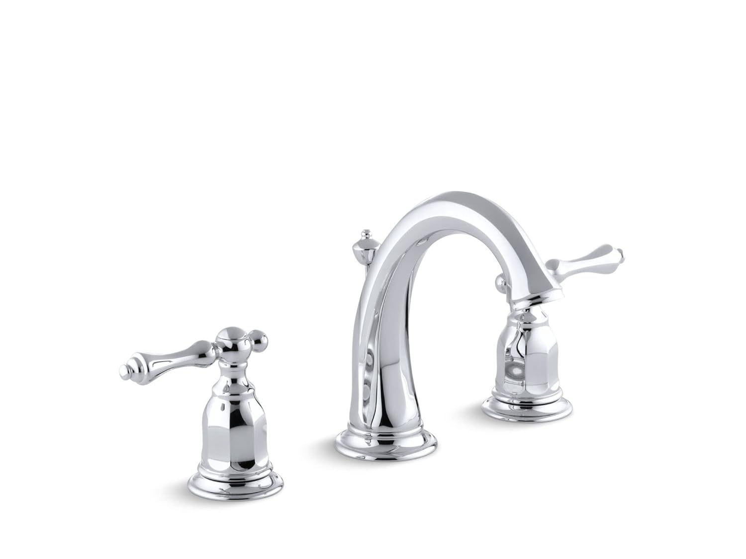 Kelston Polished Chrome Double-Handle Hi-Arc Bathroom Sink Faucet