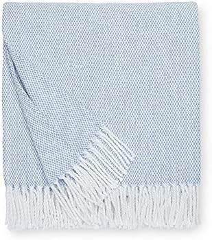 Terzo Ocean Fringed Cotton Throw Blanket 51" x 71"