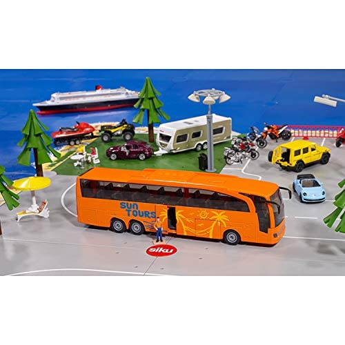 Siku 3738, Mercedes-Benz Travego Coach, 1:50, Metal/Plastic, Orange, Functional Doors and Luggage Compartment