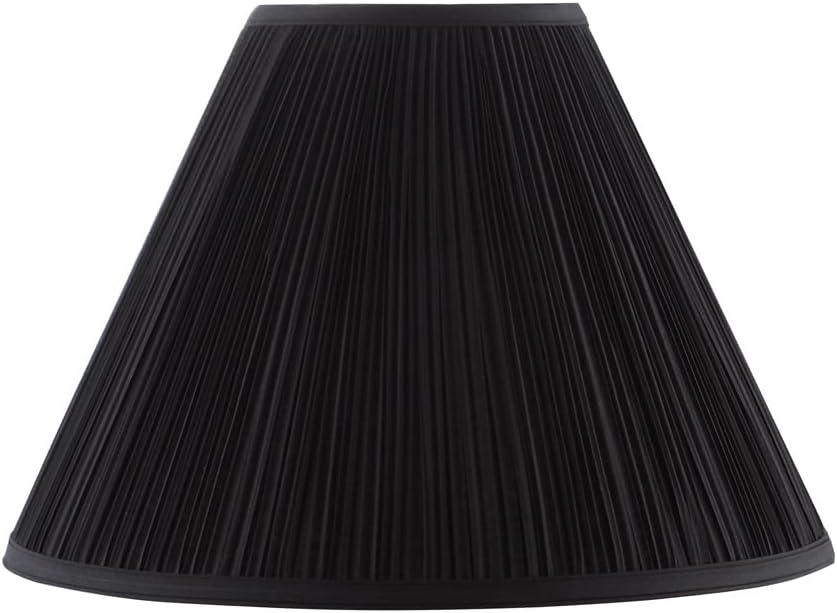 Aspen Creative 33192, Transitional Hardback Empire Shaped Mushroom Pleated Black Spider Shade, 6" Top x 16" Bottom x 12" Slant