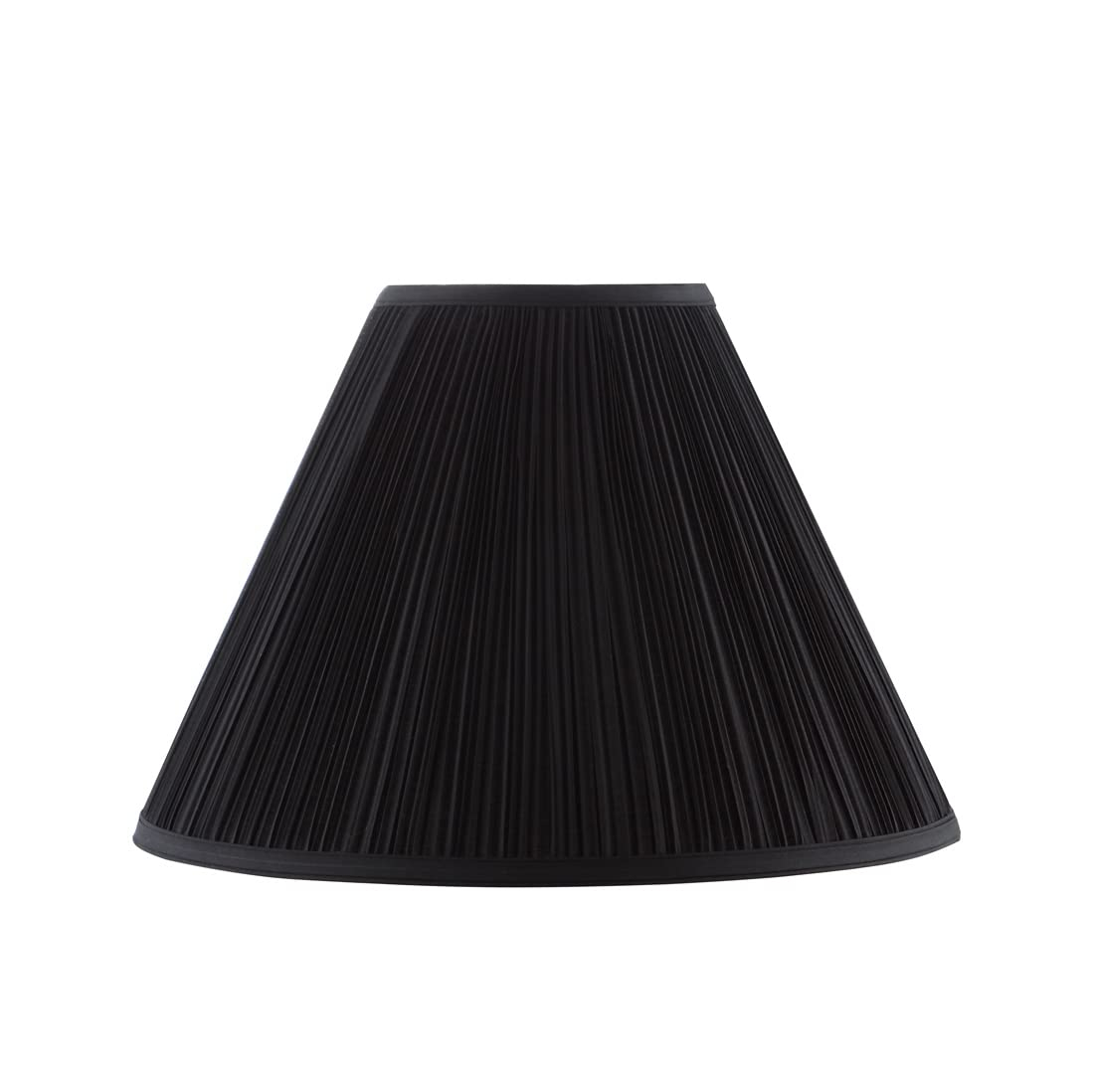 Aspen Creative 33192, Transitional Hardback Empire Shaped Mushroom Pleated Black Spider Shade, 6" Top x 16" Bottom x 12" Slant