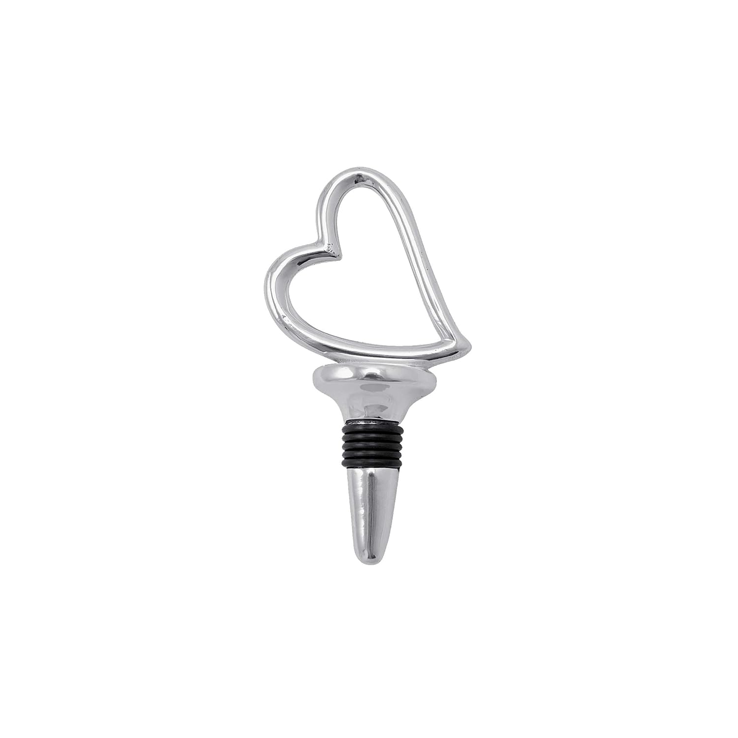 Silver Heart-Shaped Metal Bottle Stopper