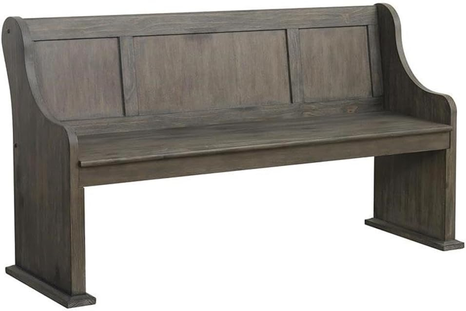 Lexicon Toulon Wood Dining Bench in Wire Brushed Dark Brown