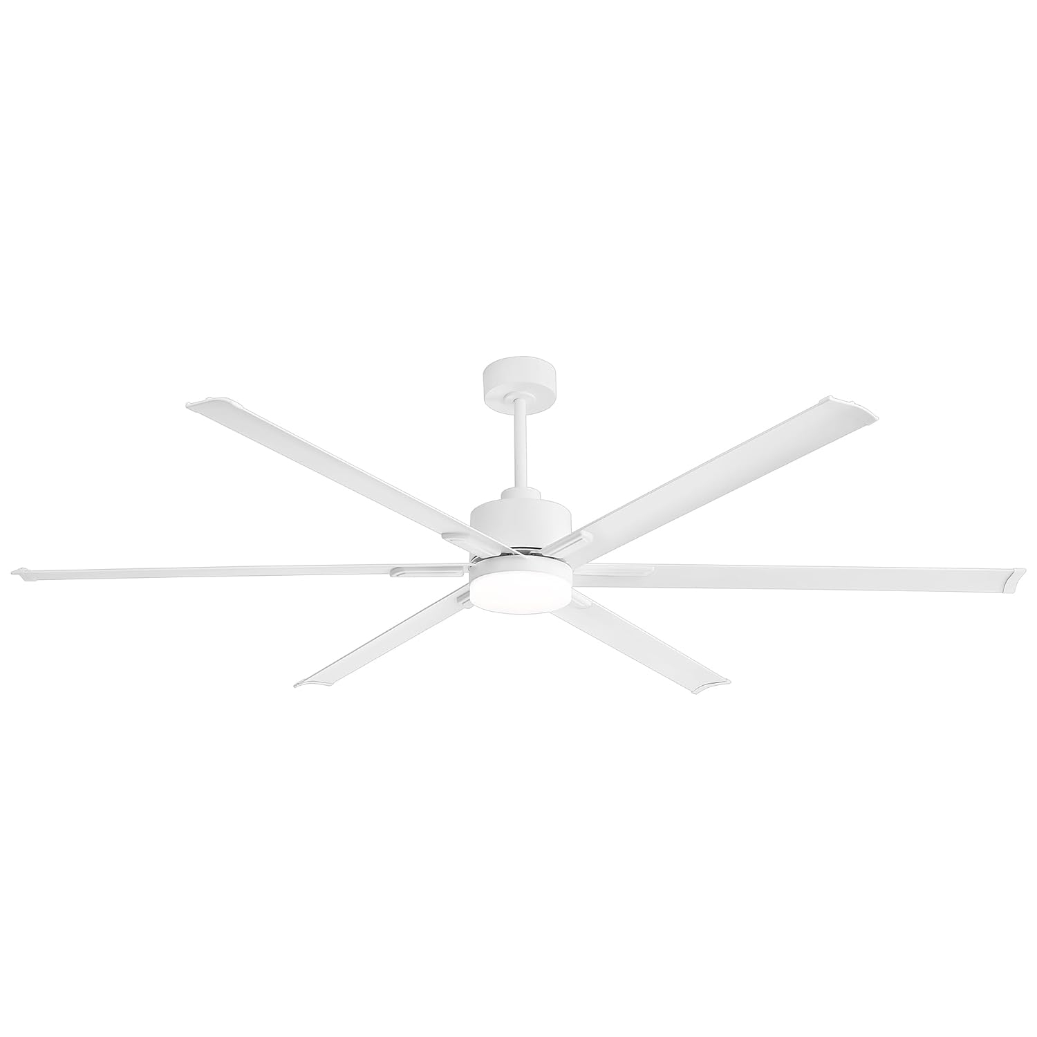 72" White Metal Ceiling Fan with LED Light and Remote Control