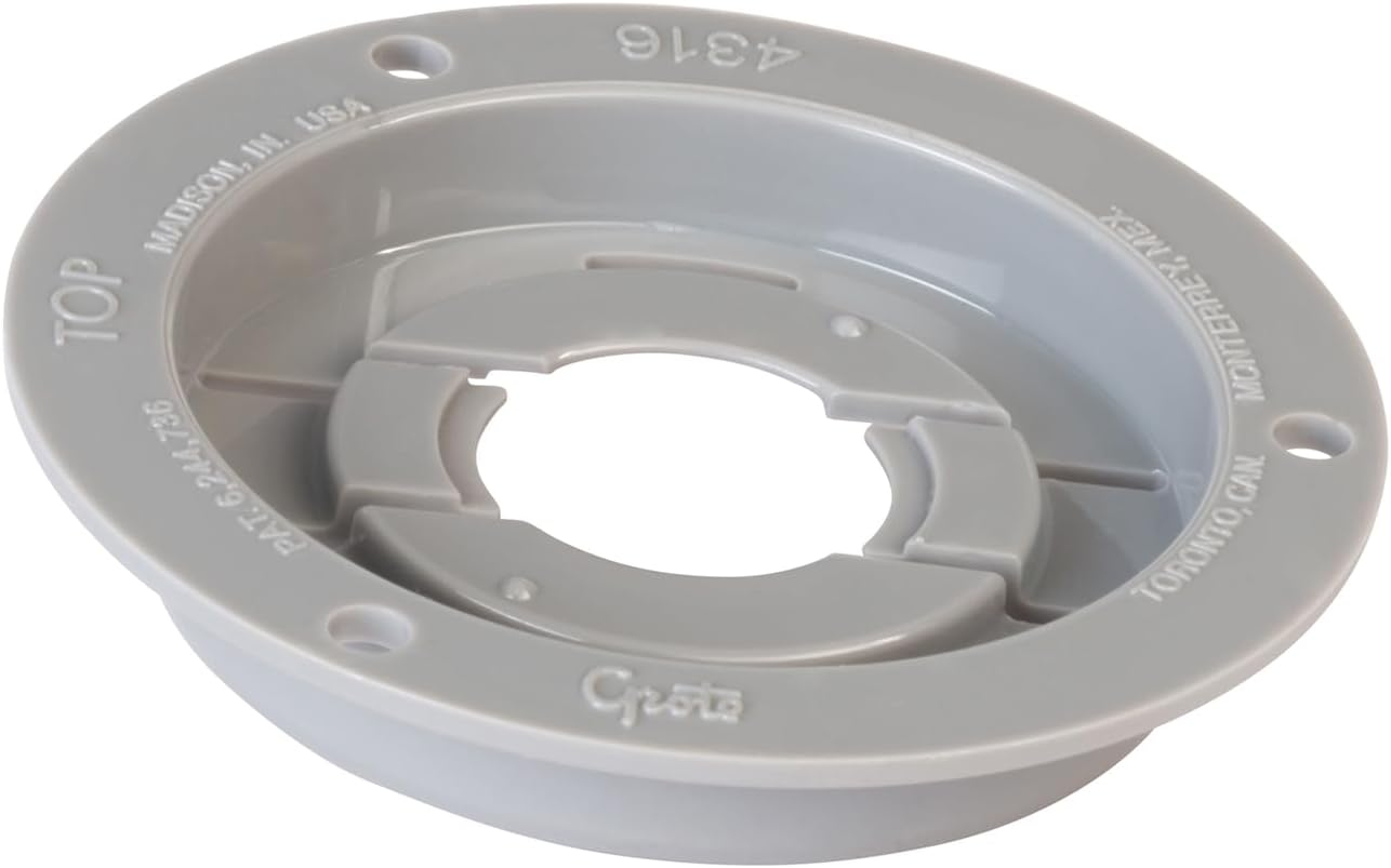 Grote 43160 Gray Theft-Resistant Mounting Flange & Pigtail Retention Cap (For 2 1/2" Round Lights)
