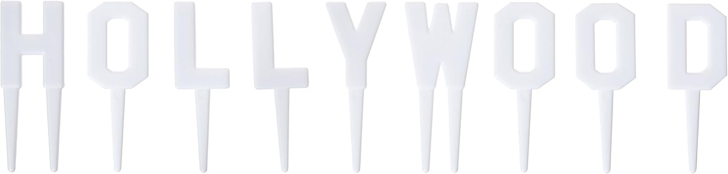 White Plastic Hollywood Party Food Picks Set