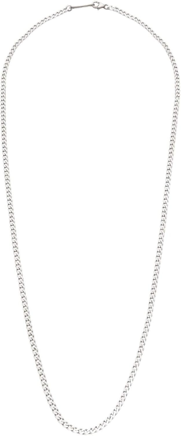 Cuban Chain Necklace | Brushed Sterling Silver