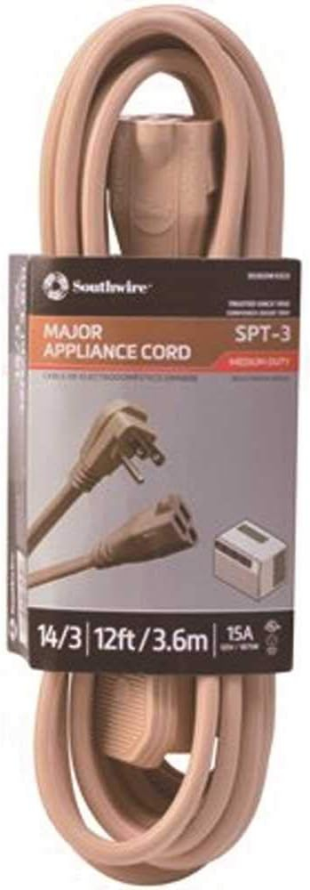Coleman Cable 14/3 12' SPT-3 Air Conditioner Cord