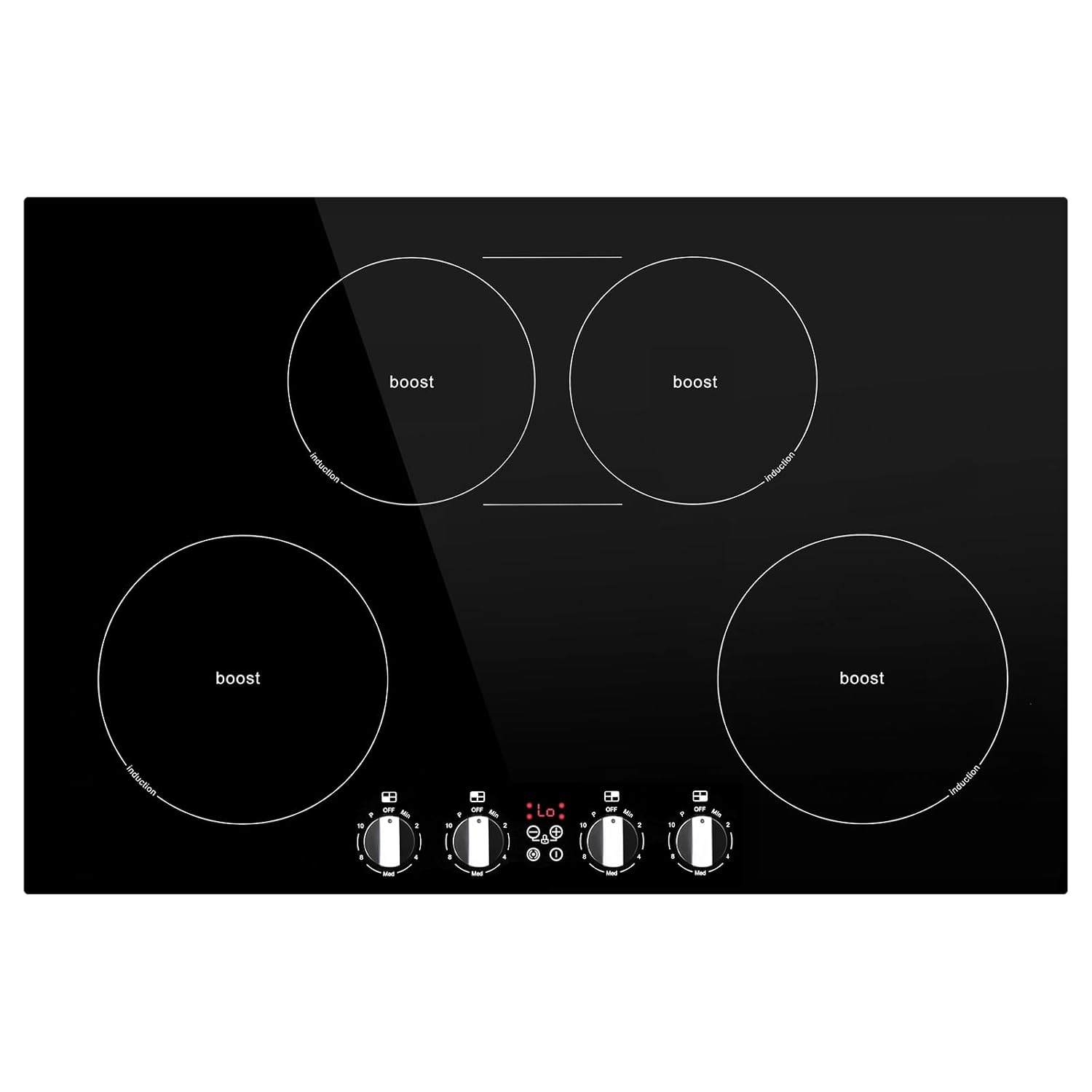 Induction Cooktop 30 inch-Induction Cooktop with Knobs Control-Bridge Element/Boost/Griddle Compatible / 8200W / 10 Power Levels/Timer/Child Safety Lock / 240V / Hard Wire