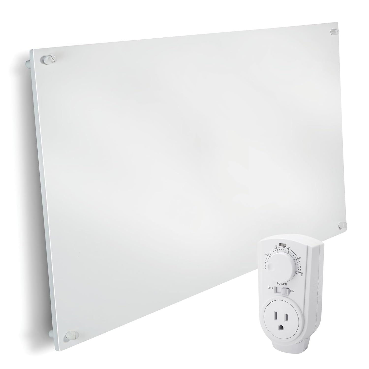 White Electric Wall Heater with Thermostat and Convection