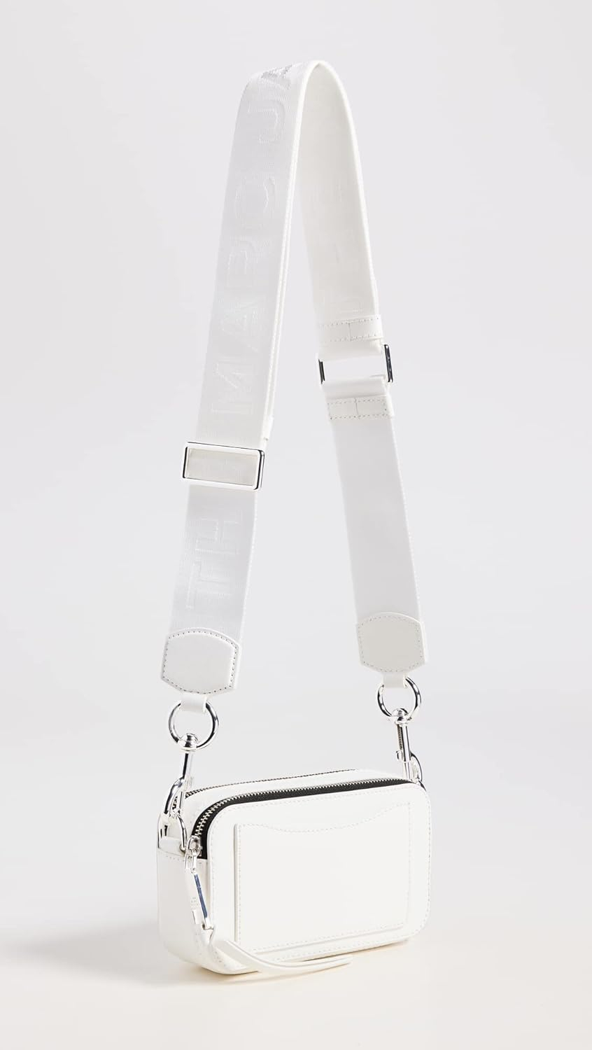 Marc Jacobs Women's Snapshot DTM Camera Bag, White/Silver, One Size Cowhide Leather