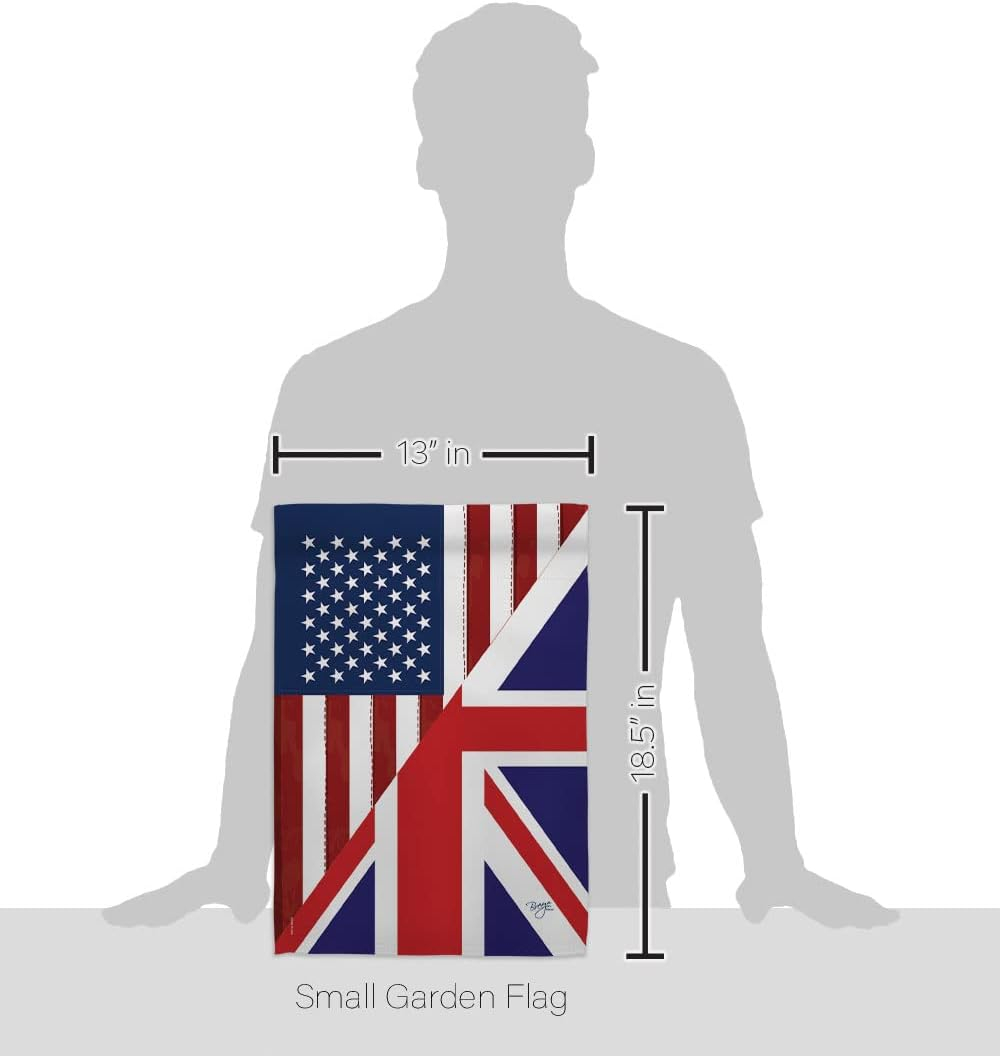 Breeze Decor 58380 US UK Friendship 2-Sided Impression Garden Flag - 13 x 18.5 in.