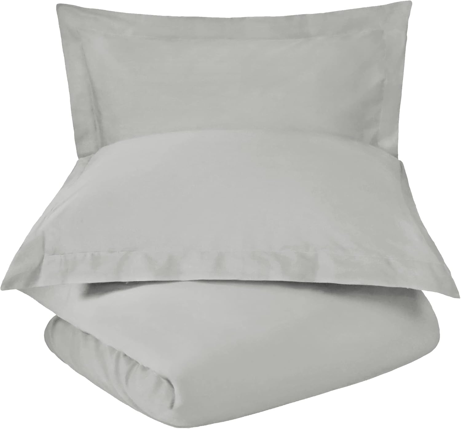 Superior Cotton Blend 600 Thread Count Duvet Cover Set, Full/ Queen, Platinum