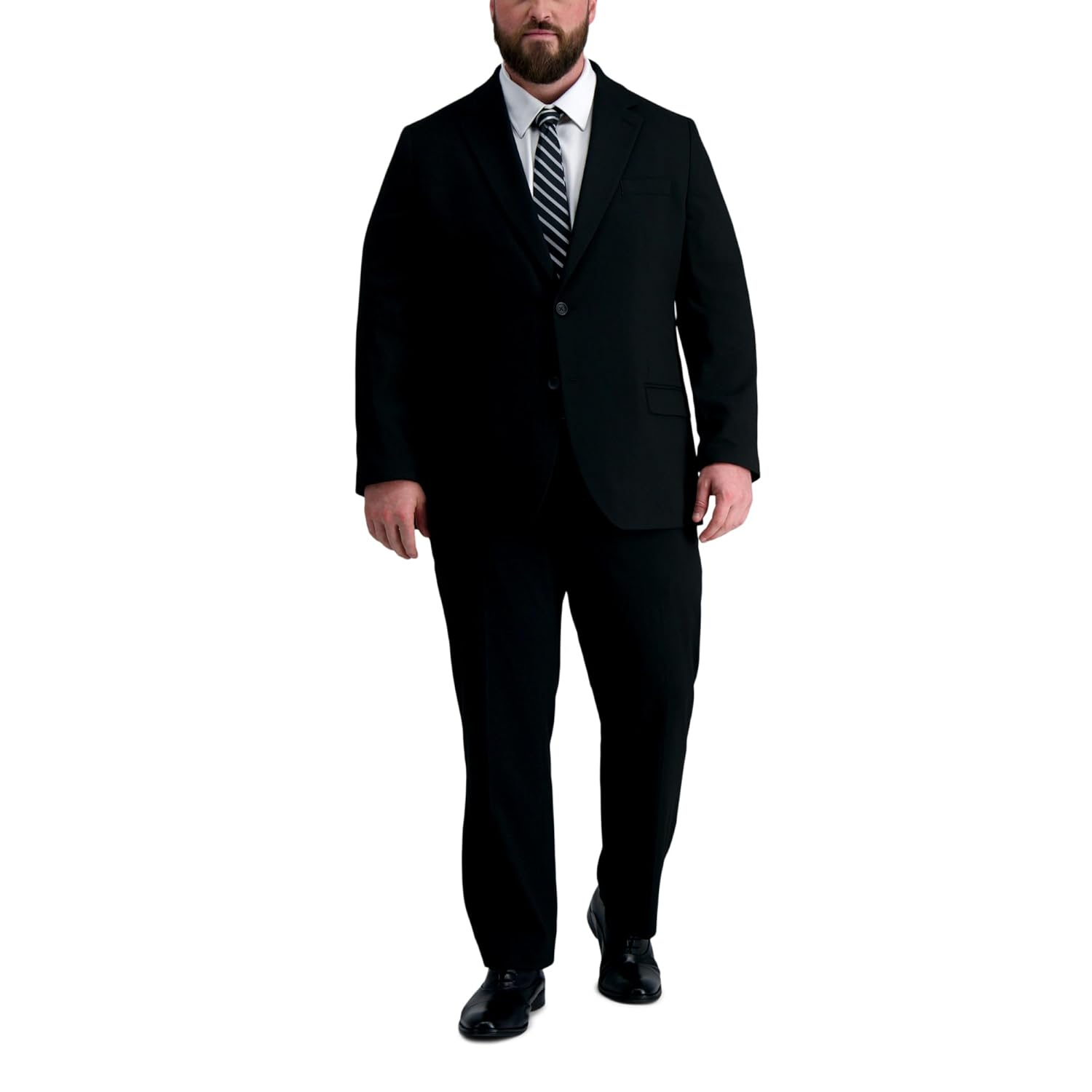 Big & Tall Black Polyester Blend Business Suit Jacket