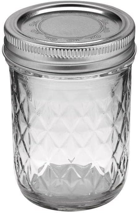 Ball Quilted Crystal Mason Jar w/ Lid & Band, Regular Mouth, 8 Ounces, 12 Count, 4 lb.