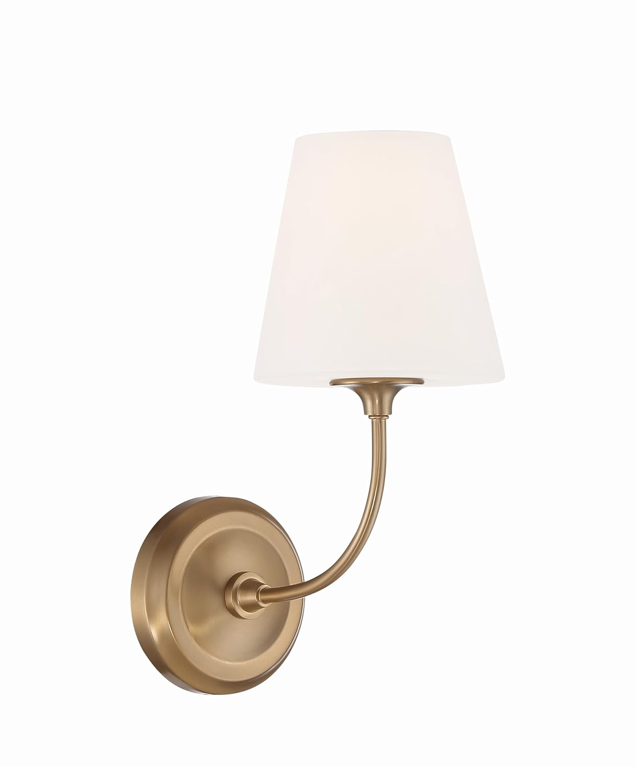 Vibrant Gold Geometric Sconce with White Glass Shade