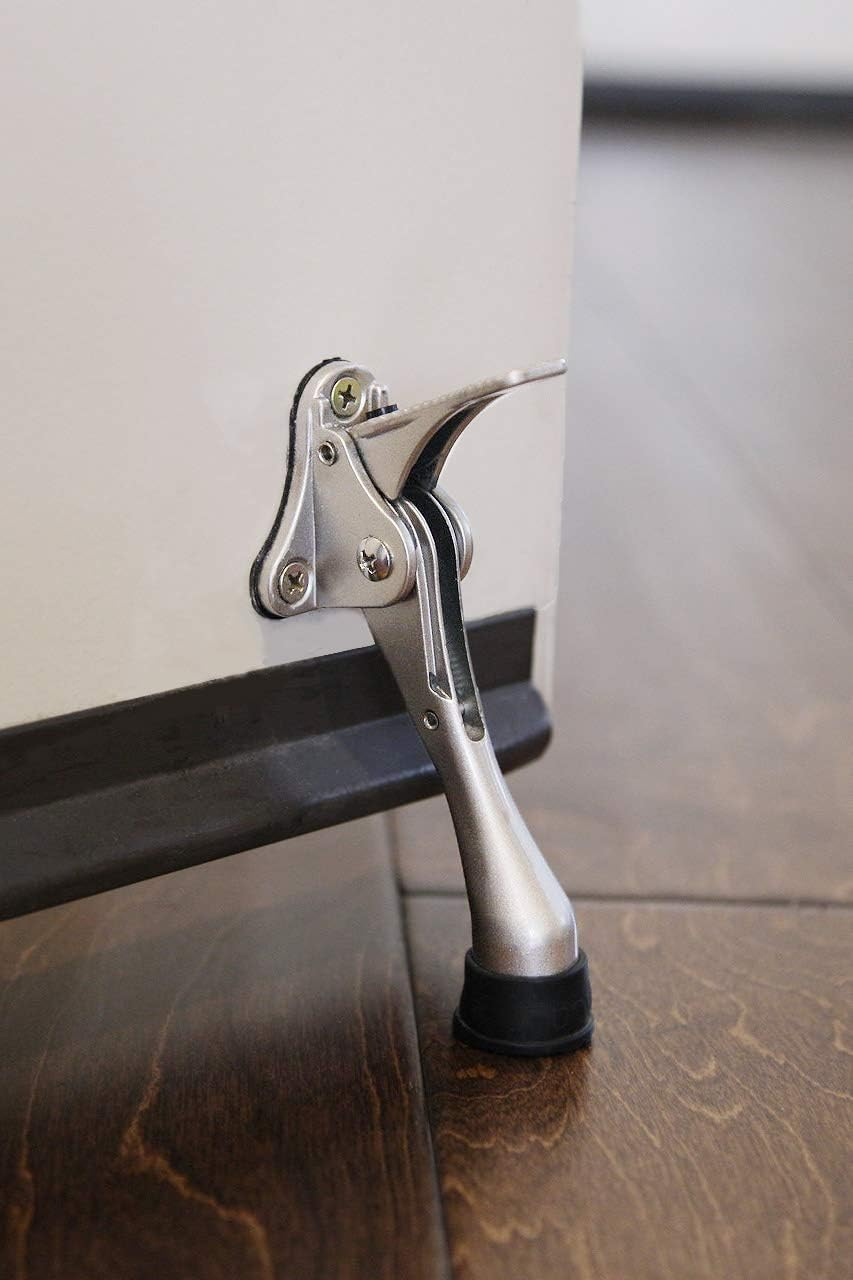 Brushed Nickel Magnetic Step-On Door Holder