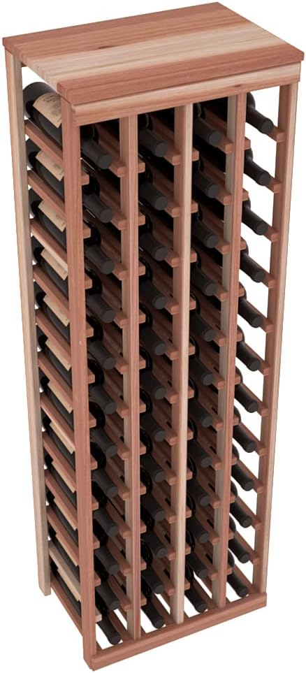 Natural Unstained Redwood 48-Bottle Table Top Wine Rack