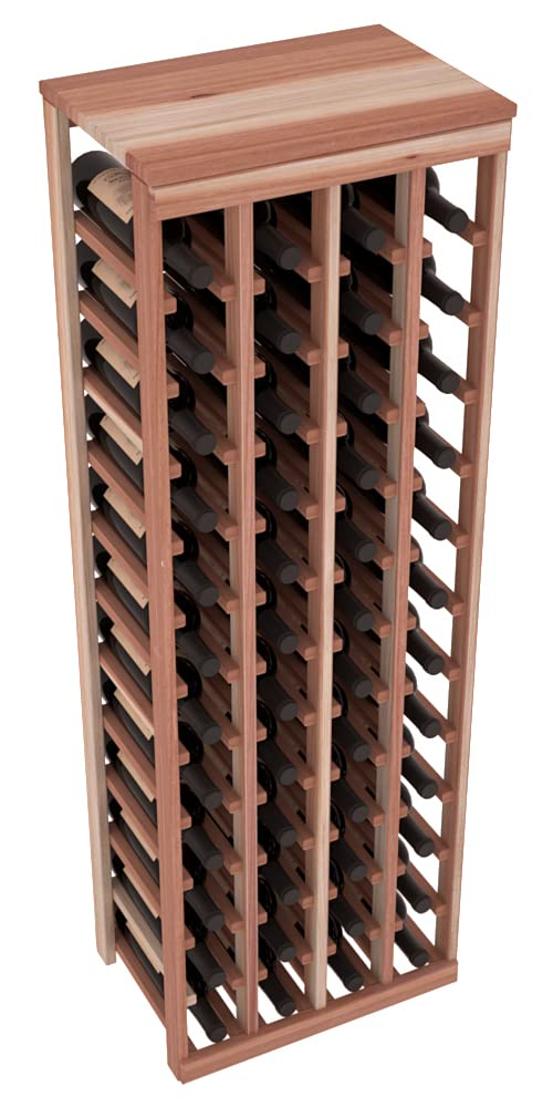 Natural Unstained Redwood 48-Bottle Table Top Wine Rack