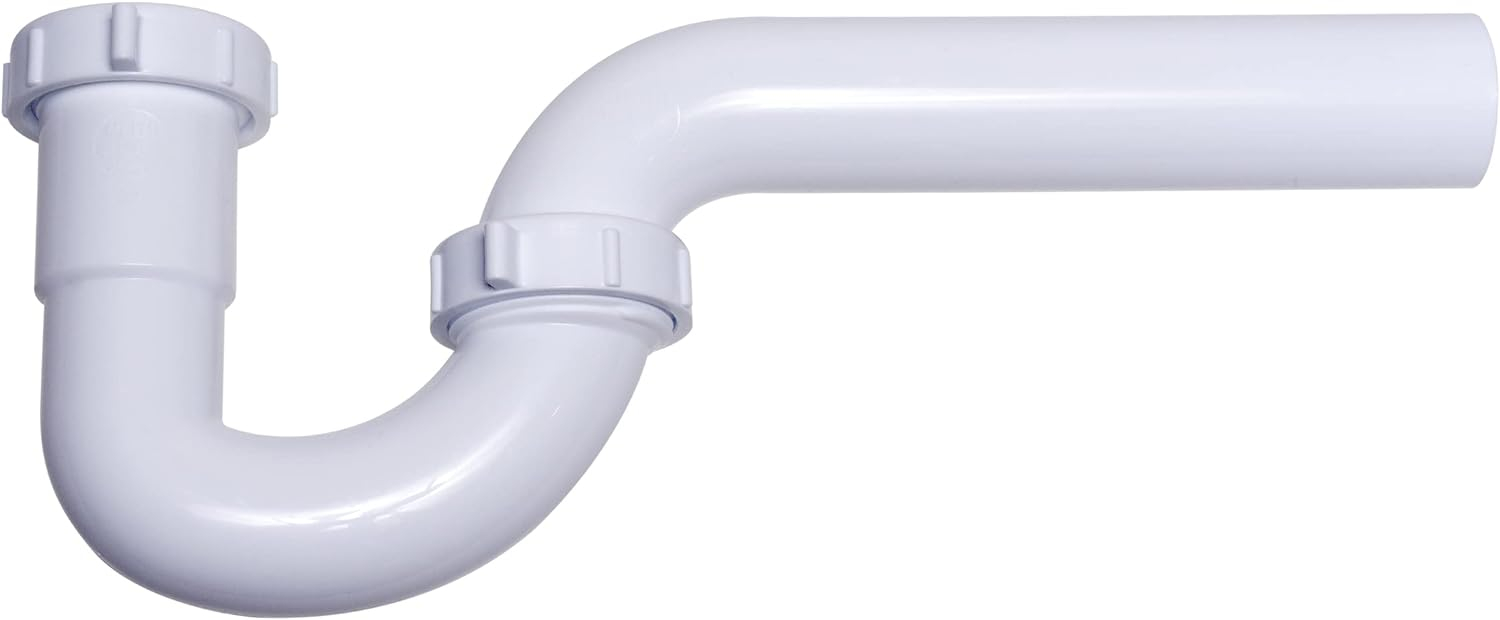 Plumb Pak PP20940 P-Trap, 1-1/2 x 1-1/2, 1-1/2 x 1-1/4 in, Slip, PVC, White