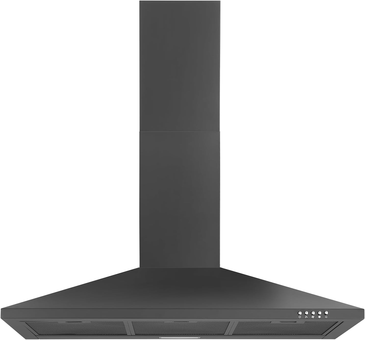 36 Inch Black Range Hood, 450 CFM Stainless Steel Wall Mount Kitchen Hood with Ducted Ductless Convertible, Button Control Over Stove Vent Hood with 3 Speed Noiseless Fan, LED Light (450CFM)