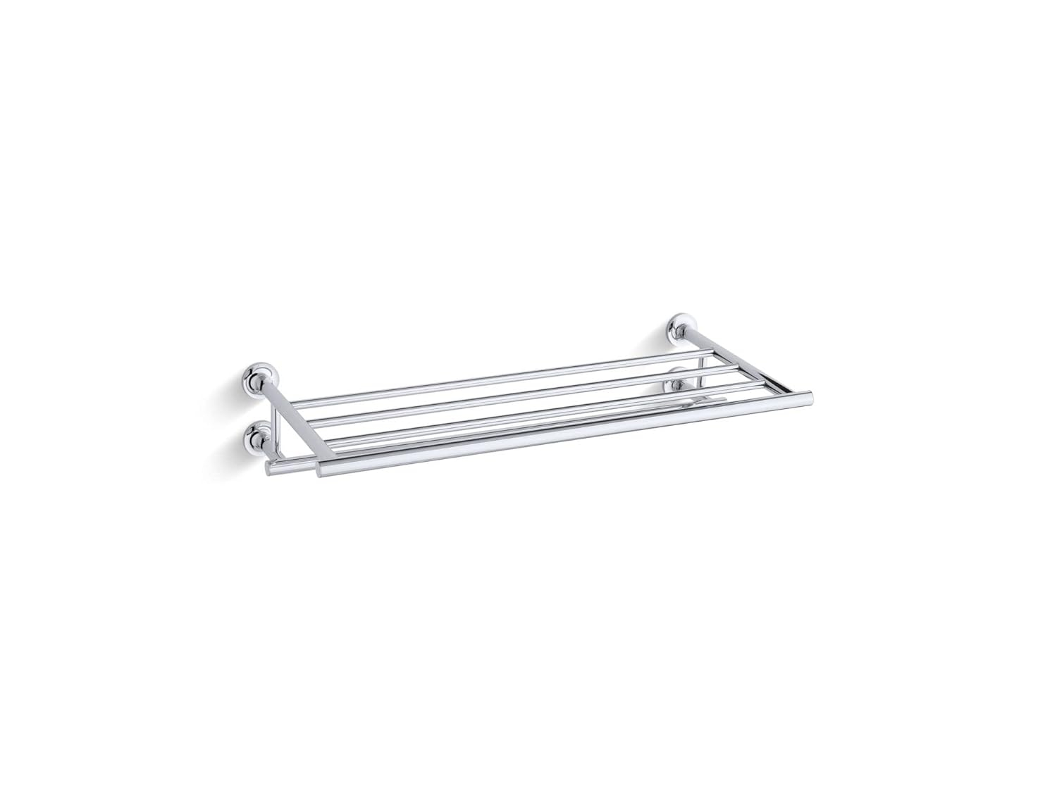 Purist® 24" Hotelier Metal Wall-Mount Bathroom Shelf, Towel Holder