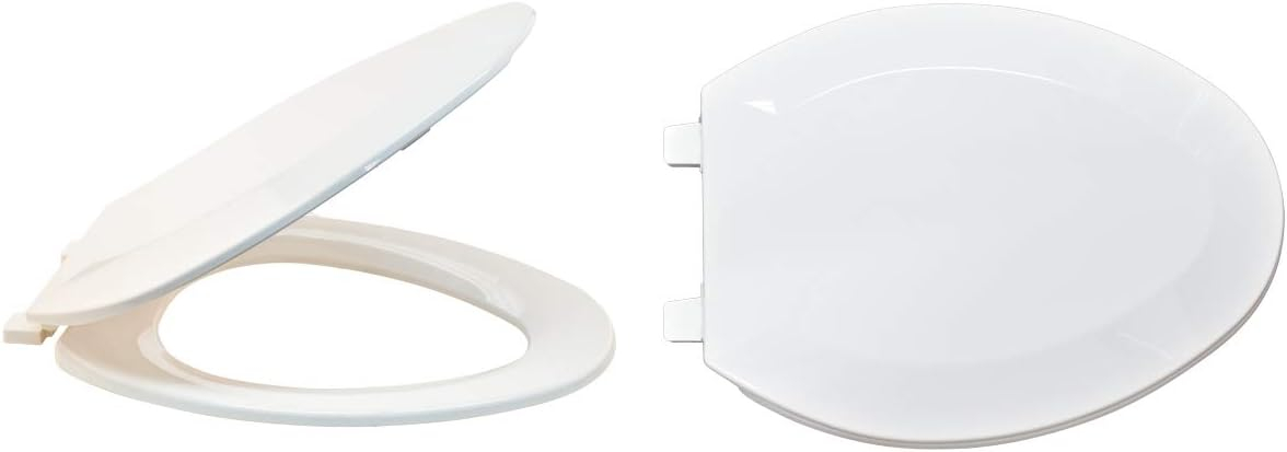 EZ-FLO 65903 Elongated Plastic Toilet Seat with Lid, White