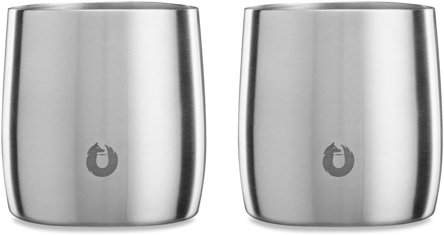 Elegant Stainless Steel Insulated Whiskey Glass Set