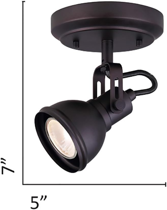 CANARM ICW622A01ORB10 LTD Polo 1 Light Ceiling/Wall, Oil Rubbed Bronze with Adjustable Head , Oil-rubbed Bronze