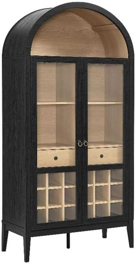 Modway Nolan Arched Bar Cabinet in Black