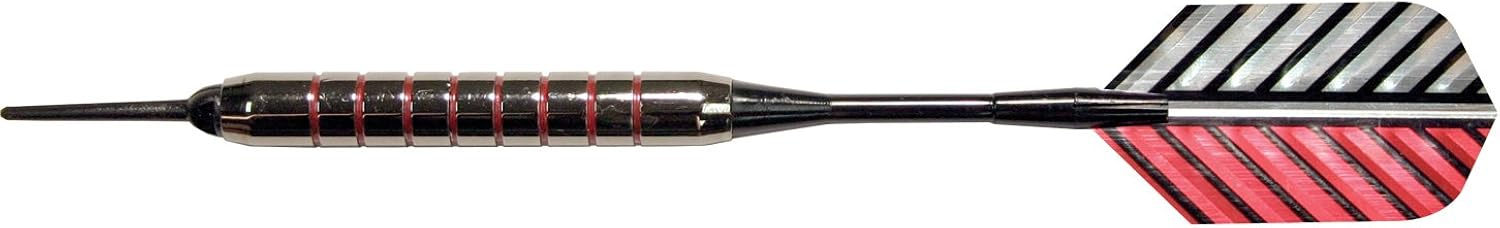 Arachnid Striped Soft Tip Dart Set with Coated Barrels, Embossed Flights, and Carrying Case (16-Gram)