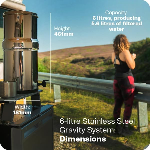 British Berkefeld Stainless Steel 6 Liter Gravity Water Filter System