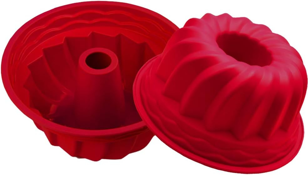 Silicone Fluted Pan Cake Nonstick Jello Molds Tube - Baking Cake, Jello, Gelatin, Bread - Para Gela