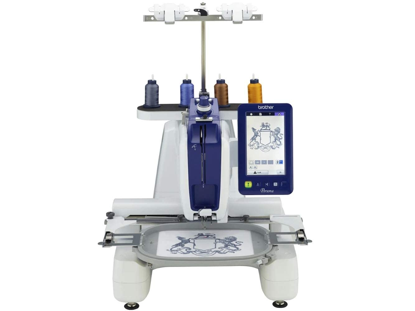 Brother Persona PRS100 Single Needle Embroidery Machine, 63-Piece Thread Set, 20 Bobbins, 100-Piece 75/11 Embroidery Needles, Stabilizer Roll