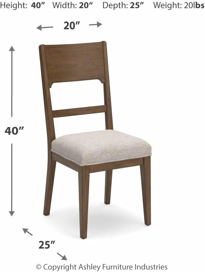 Brown Upholstered Wood Casual Side Chair