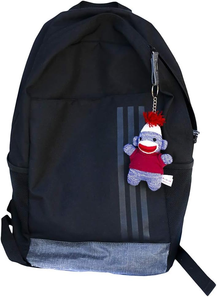 Plushland Colors of Love sockiez Keychain 4 Inches Personalized Gift - Custom Text on T-Shirt - Great Present for All Ages. (Brown Sockie White Tee)